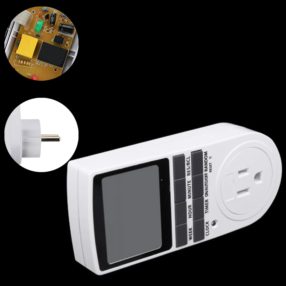 Электронный цифровой выключатель с таймером штепсельная вилка