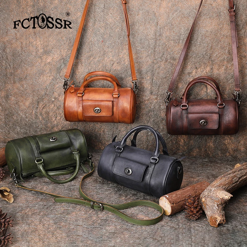 Сумка кросс боди женская из натуральной кожи саквояж на плечо с подушкой ручной