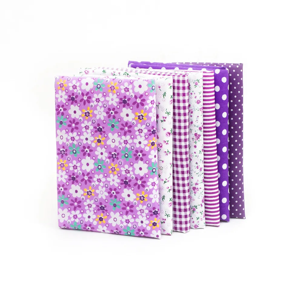 7PCs Purple 50x50cm 7 шт., 50X50 см, хлопковая ткань, квадраты, набор лоскутов, предварительно вырезанное одеяло, квадраты для поделок, ручная работа, Лоскутная Ткань, сумка, рукоделие, лоскуты - Цвет: 7PCs Purple 50x50cm