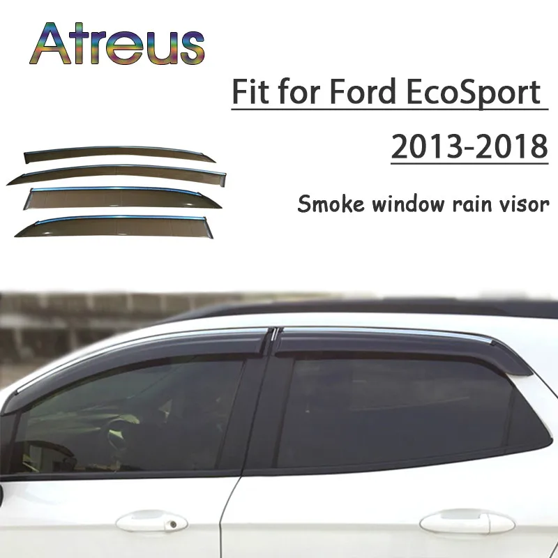 

Atreus 1set ABS For 2018 2017 2016 2015-2013 Ford EcoSport Accessories Car Vent Sun Deflectors Guard Smoke Window Rain Visor