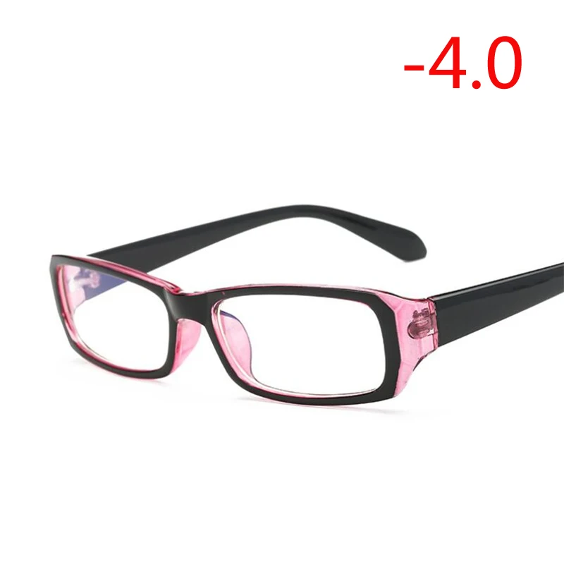 Myopia 400 1,0-1,5-2,0 до-6,0 простая красная и синяя оправа готовая близорукость очки женские мужские короткие очки оправа с градусом - Цвет оправы: Myopia 400