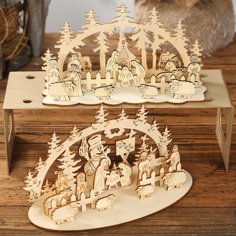 

DIY Wooden Christmas Decorations Ornaments 3D Christmas Decoration Gifts Christmas Decorations For Home Kids Party Gifts navidad