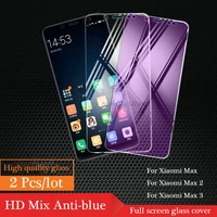 2pcslot 9h for xiaomi mi max 2 3 pro full protector screen protector for mi mix2 3 anti blue light tempered film
