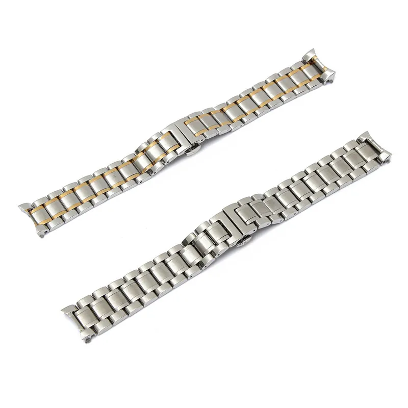 Горячая Распродажа серебряные часы ремешки 19 мм/20 мм из нержавеющей стали для