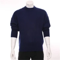 100goat cashmere twisted sleeve knit men fashion thick pullover sweater half high collar h straight blue s2xl