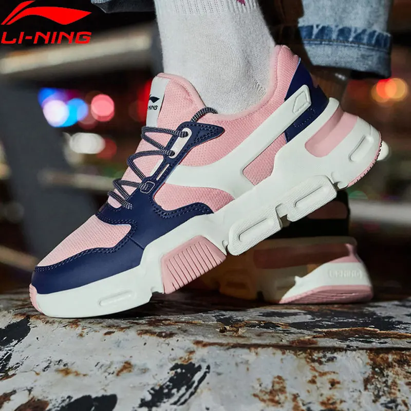 Женская Классическая обувь Li-Ning удобные кроссовки в стиле ретро с подкладкой