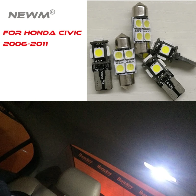 6 шт. Автомобильный Интерьер Купол Карта багажник светильник для Honda Civic 2006 2007 2008 2009 2010 2011