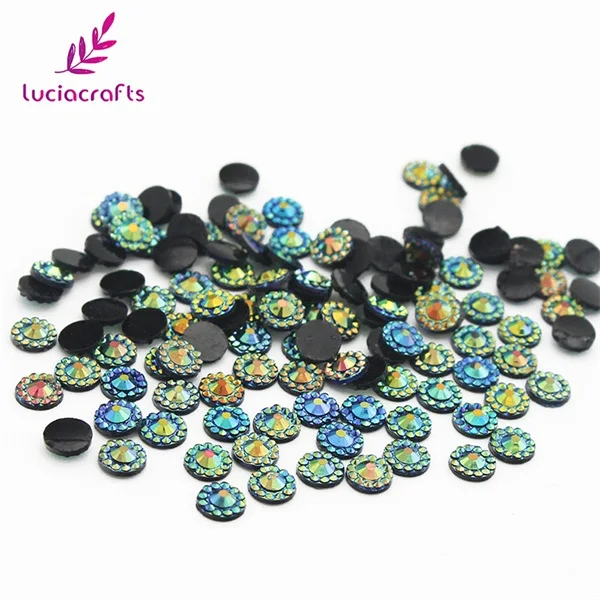 As the picture144pcs Lucia crafts 144 шт/288 шт 5 мм варианты нескольких цветов блеск Подсолнух смолы дрель плоская задняя часть шарика украшения G0209 - Цвет: As the picture144pcs
