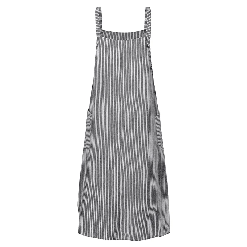 Plus Size Striped Overalls Dress Women's Summer Dresses ZANZEA Tank Vestidos Female Strappy Robe Femme Suspenders Vestido