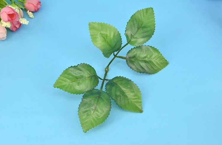 Искусственные зеленые листья розы скрапбукинг ремесленный экран материал для