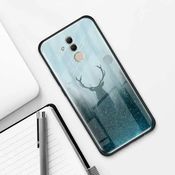 013 Чехол из закаленного стекла с изображением животных оленя льва Для huawei P30 Pro P10 P20 P30 Lite mate 10 20 Pro Honor 20 Pro 8X - Цвет: 013