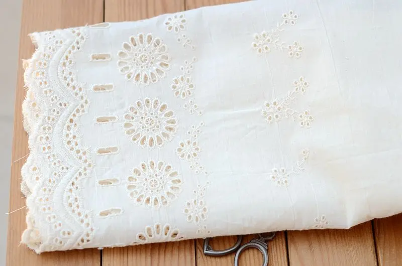5 meter/lot 40cm 15.7&quot width beige cotton fabric embroidery tapes lace trim ribbon F7Z700P180620T | Дом и сад