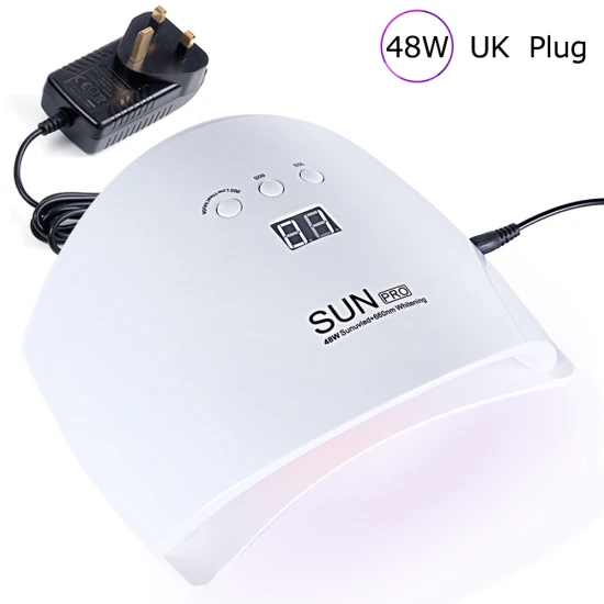 UK Plug 48 Вт Сушилка для ногтей УФ-светодиодный светильник всех типов гель-лака лампа для маникюра солнечный светильник 30 s/60 s/99 s таймер с ЖК-дисплеем TRSUN PRO - Цвет: UK Plug