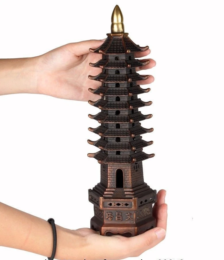 Китай Бронза Медь Домашняя Декоративная скульптура башня wenchang Stupa статуя пагоды |