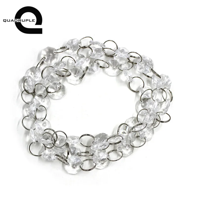 Четырехместный 1 метр 14 мм прозрачные хрустальные Восьмиугольные бусины