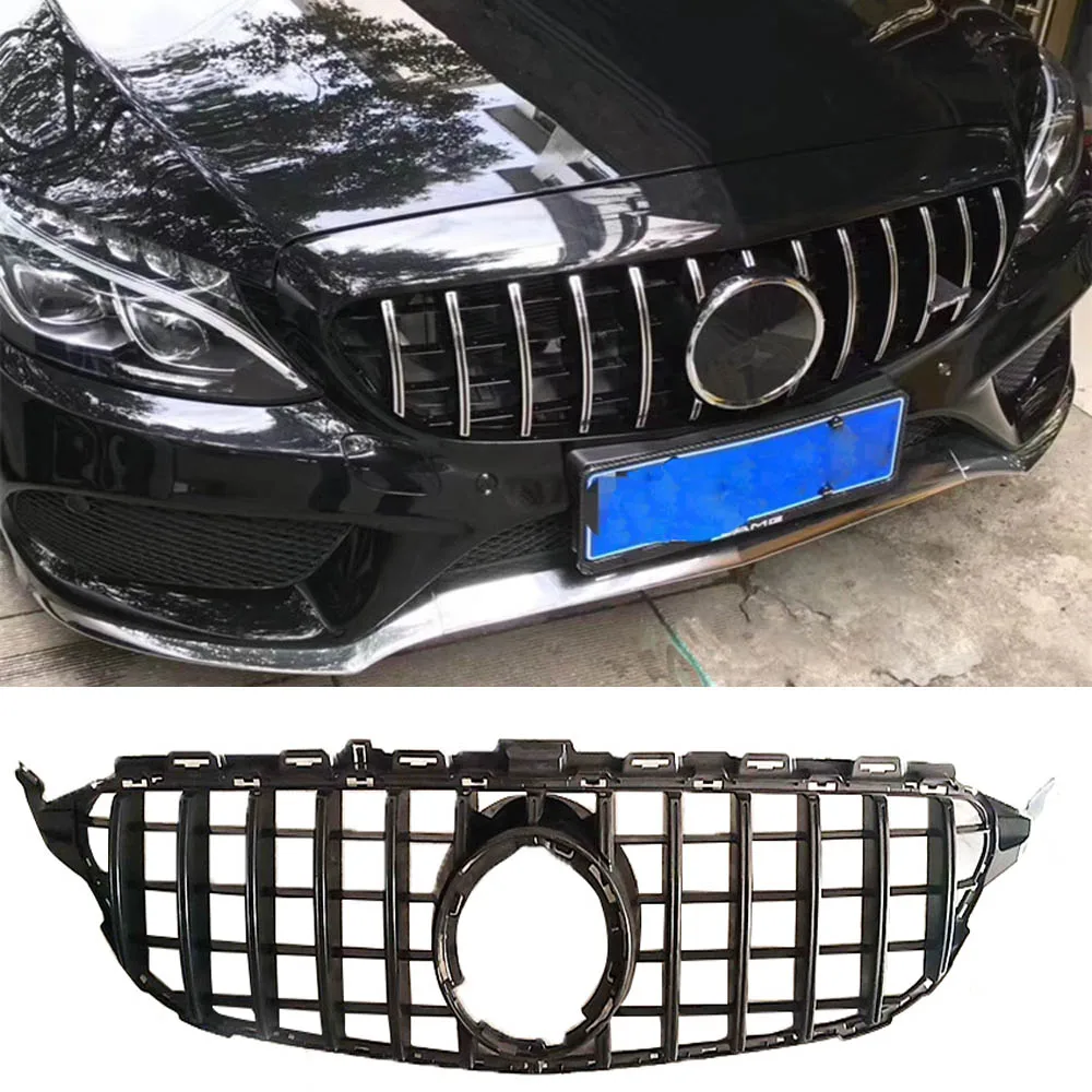 Подходит для нового C class W205 GT R GTR решетка C180 C200 C250 C300 без эмблемы 2015 19 с/без 2019