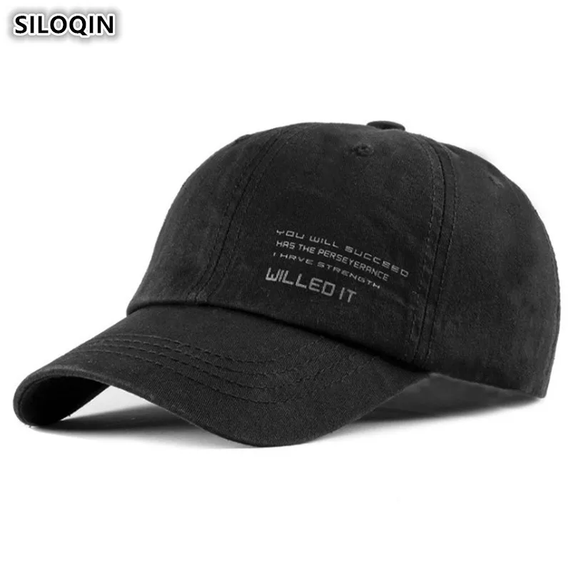 

SILOQIN Adult Men's Cotton Baseball Cap Adjustable Size Women's Ponytail Tongue Caps Snapback Cap Youth Fashion Sports Hats
