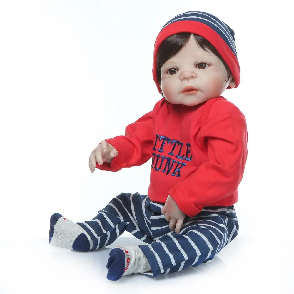 NPK 22''Full body silicone boneca reborn corpo de silicone bebe Кукла reborn baby dolls мягкий toue Рождественский подарок