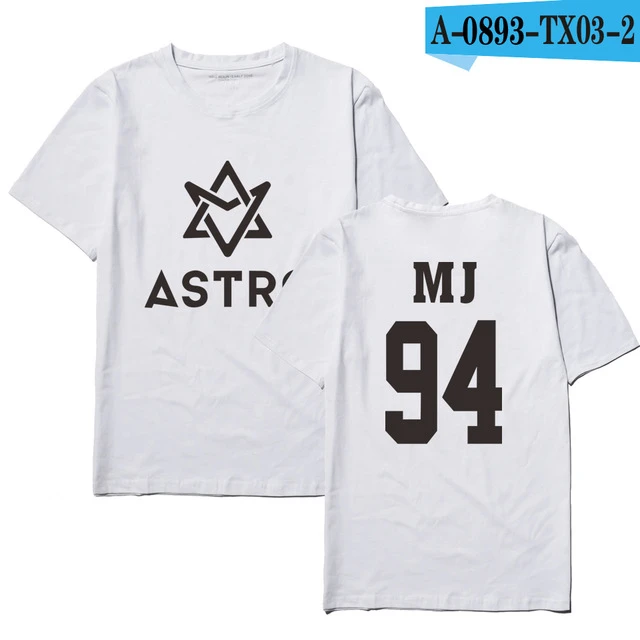 white KPOP ASTRO STAR Group Футболка с принтом модные хлопковые футболки летняя футболка с коротким рукавом Повседневная футболка размера плюс одежда унисекс - Цвет: white