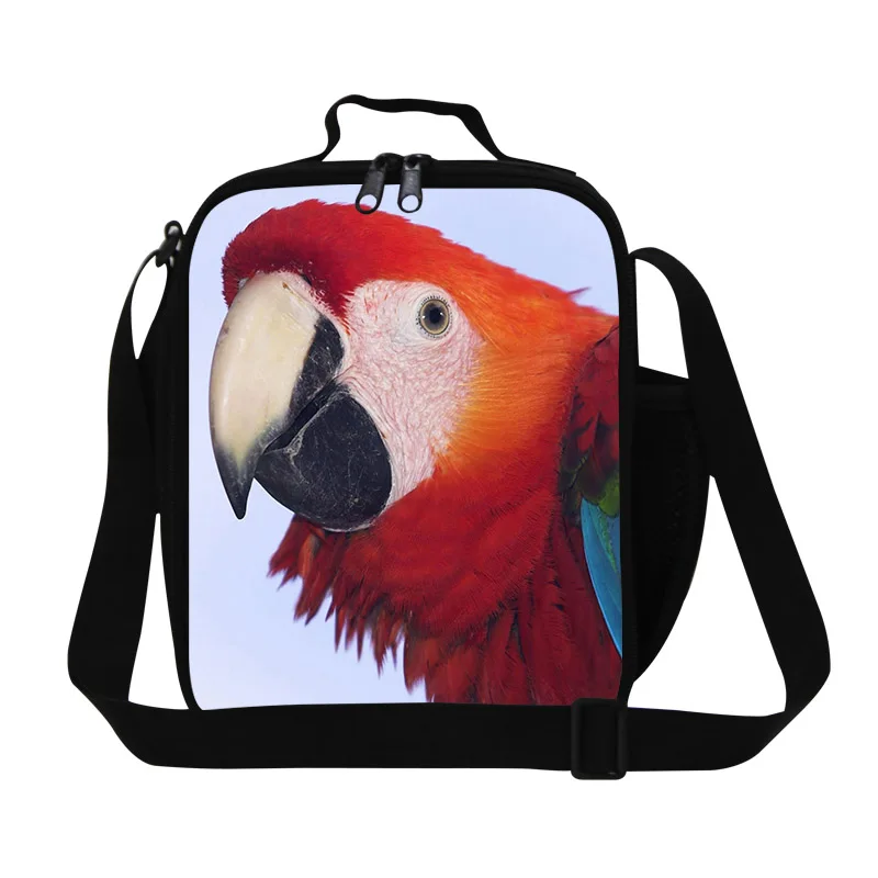 Модные ланчбоксы Lancheira Термосумка с принтом в виде попугая для детей бесплатная