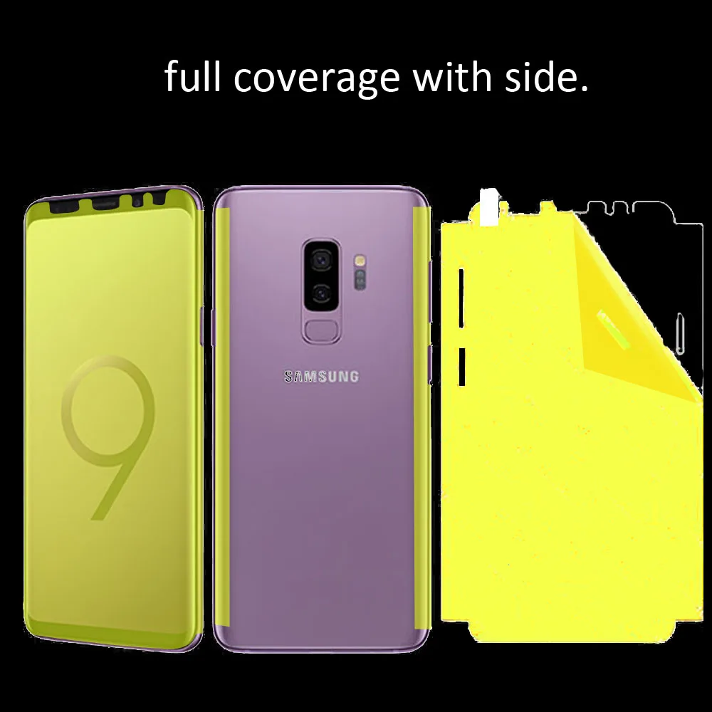 Полное покрытие экрана протектор для Samsung S9 S8/plus/A8 plus 2018 Note 8 9 само заживляющая