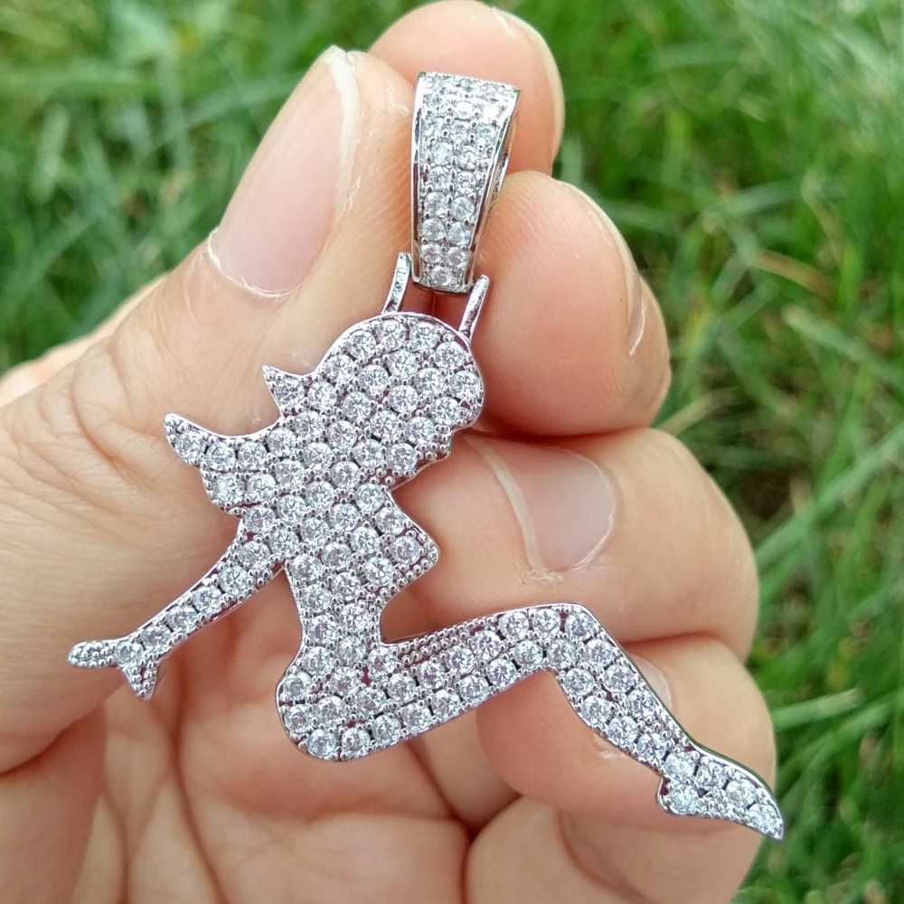 Блестящие латунные подвески для девушек с закрепкой Mirco фианитами женщин