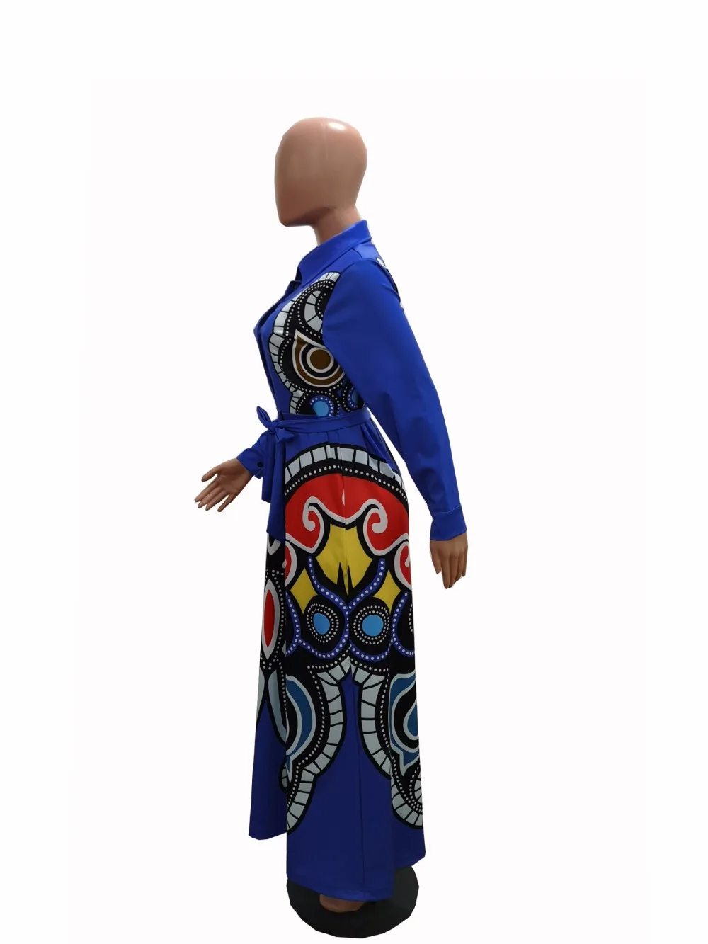 S-XXXL, новинка, женское платье с 3D принтом бабочки, длинный рукав, отложной ворот, высокая талия, облегающее, расклешенное, длинное, макси платье, повседневное, vestidos GLD8239