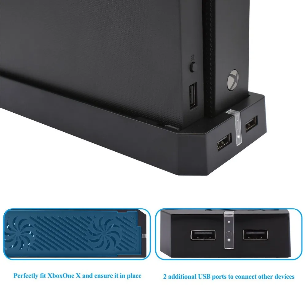 Вертикальная подставка с охлаждающим вентилятором для Xbox One X usb портом|Подставки