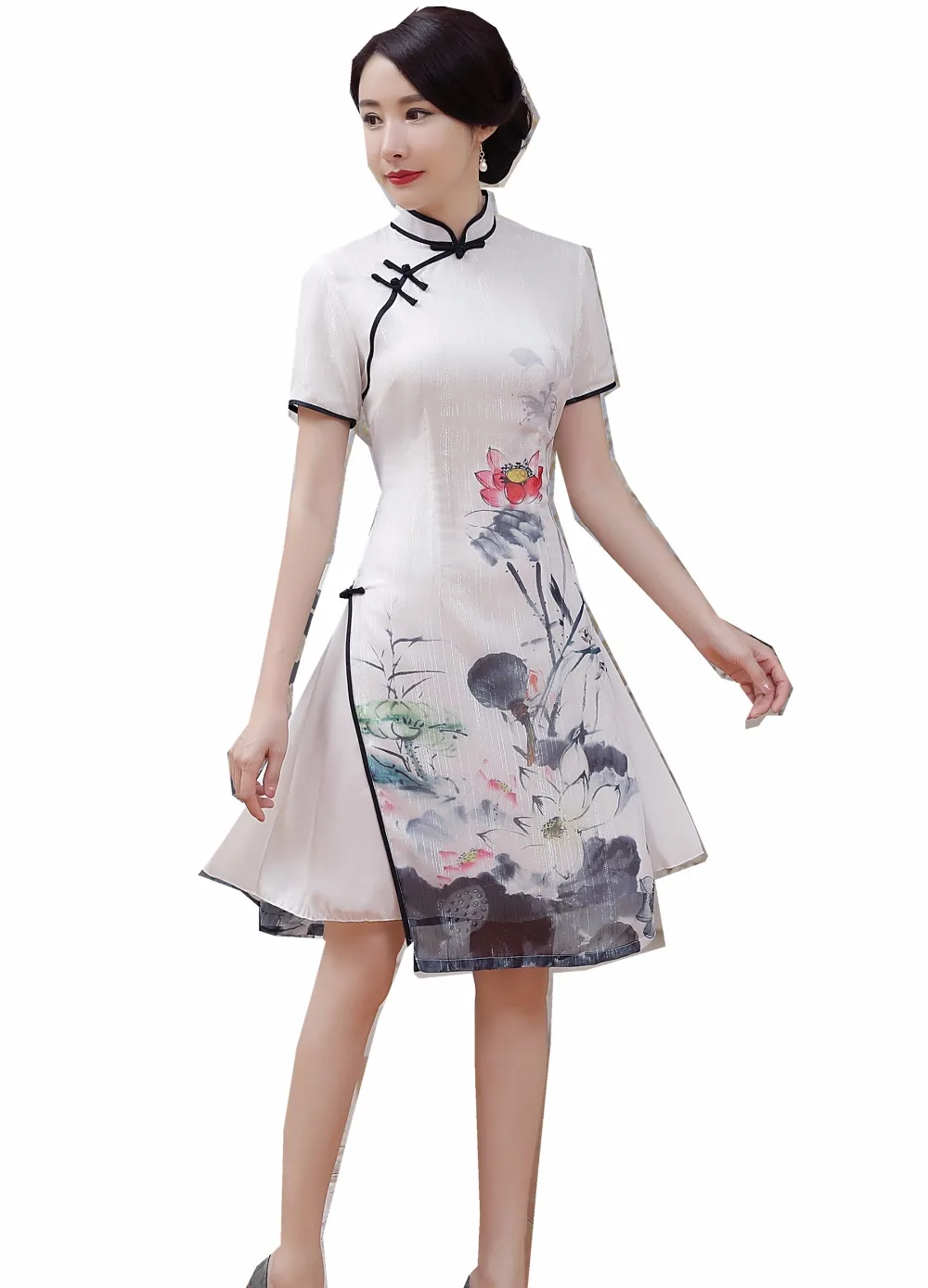 Традиционная китайская одежда для женщин Shanghai Story White Vietnam aodai женское китайское