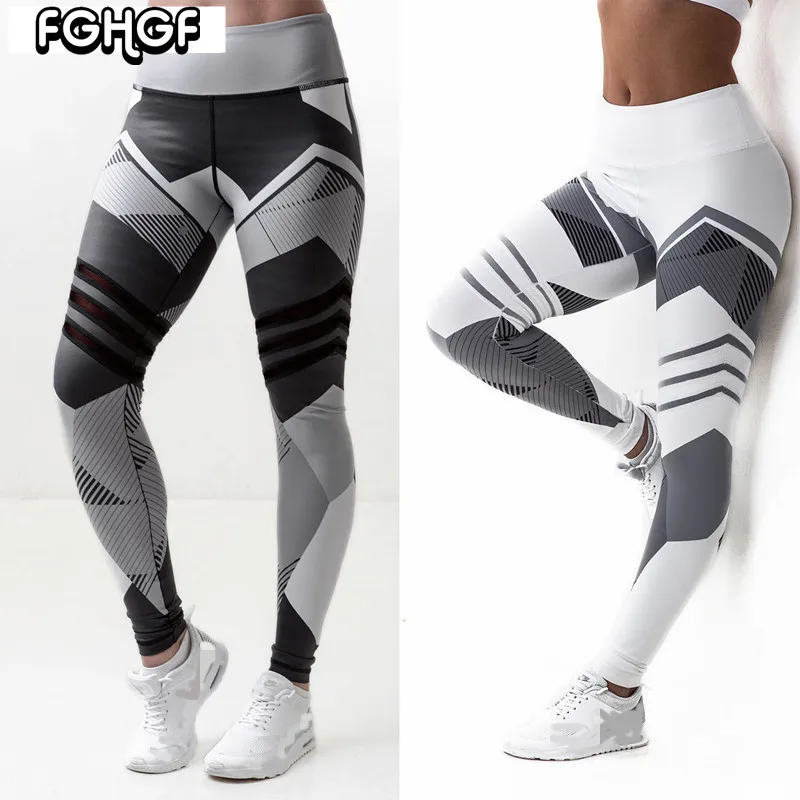 FGHGF Фитнес Для женщин Йога штаны новый принт плотные леггинсы Athleisure спортивной