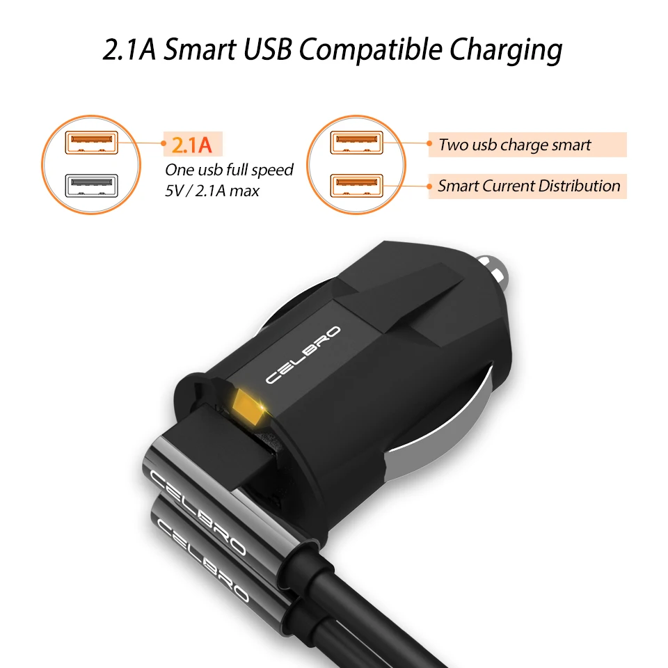 Маленький мини USB Автомобильное зарядное устройство адаптер 2 порта