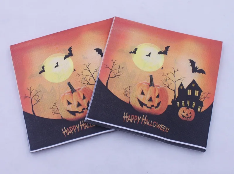 Omilut Halloween Tablecloths Happy Party Skull Pumpkin Bat Paper Napkins Decoration Supplies 2018 New | Дом и сад
