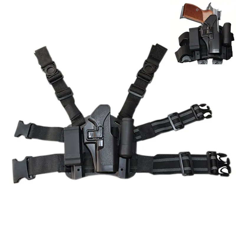 Glock Holster with Magazine pouch Holster Military Airsoft Tactical Pistol Drop Leg Gun Holster Belt Holster Glock BLACK TAN gun holster for px4 pistol black