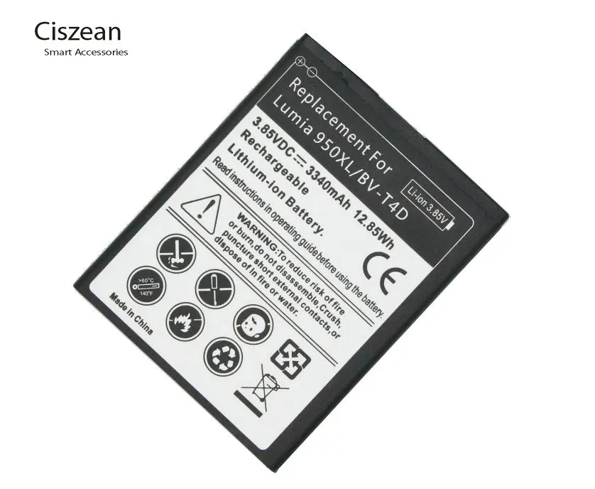 Ciszean 5x 3340mAh Replacement Battery For Microsoft Nokia Lumia 950 XL 940 RM-1118 RM-1116 BV-T4D BVT4D | Мобильные телефоны и