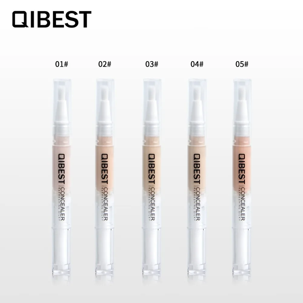 QIBEST, 5 цветов, вращающийся консилер для лица, ручка, водонепроницаемый, полное покрытие, восстанавливающая палочка, осветляет, Обнаженная, макияж, консилер, макияж