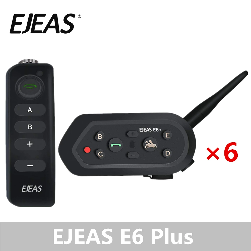 6 шт EJEAS E6 плюс мотоциклов домофон 1200 м Bluetooth шлем со встроенным fm тюнером для