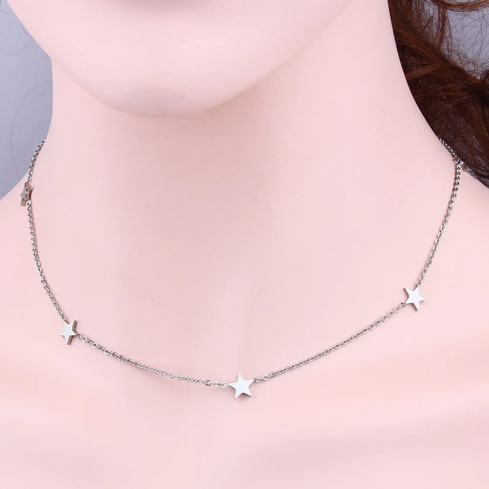 SHE WEIER best friends stainless steel chain chocker star necklaces &amp pendants women's clothing accessories indian jewelry |