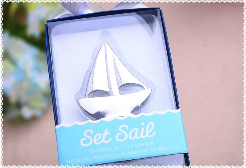 Парус лодка бутылка вина OpenerGift коробка Свадебная вечеринка свадебный душ пользу
