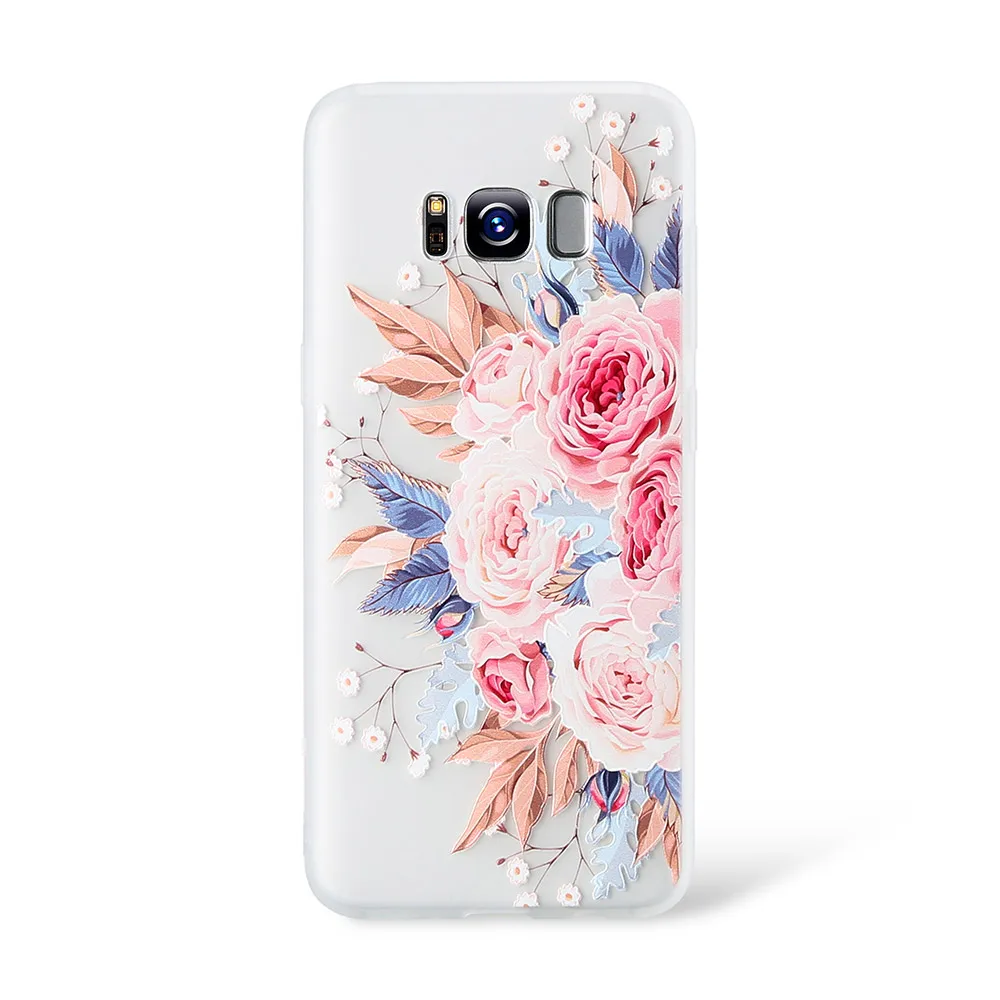 Чехол для Samsung Galaxy A3 A5 A7 2016 2017 A8 Plus 2018 мягкий чехол с 3D рельефным цветком S8 S9 S7 Edge |
