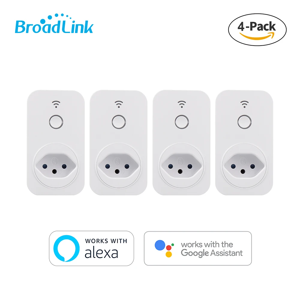 4 пакета BroadLink SP2 умная розетка Wi-Fi вилка таймер работает с Alexa и Google Assistant 16A
