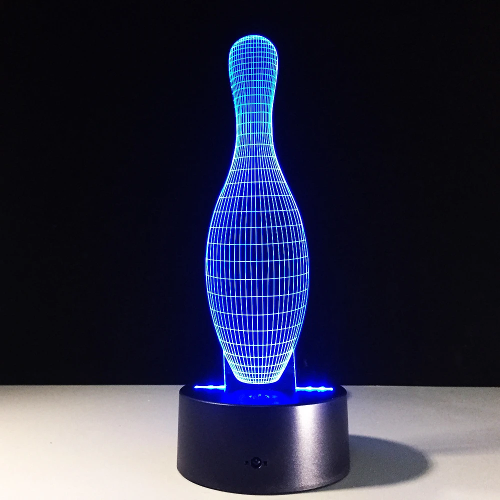 Рождественская сенсорная Ночная лампа в форме боулинга 3D светодиодный ночник