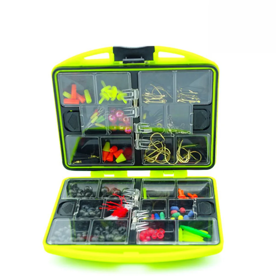 

Double layer Fishing Accessories Box Promotion RockSurf Casting fishing tackle box Swivel Jig Hooks fishing tools set