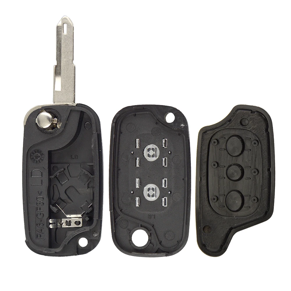 OkeyTech 2/3 кнопки флип складной Автомобильный ключ оболочки для Марка Renault Clio Megane Kangoo Modus Авто Дистанционное управление крышкой корпуса без выреза пустой лезвие