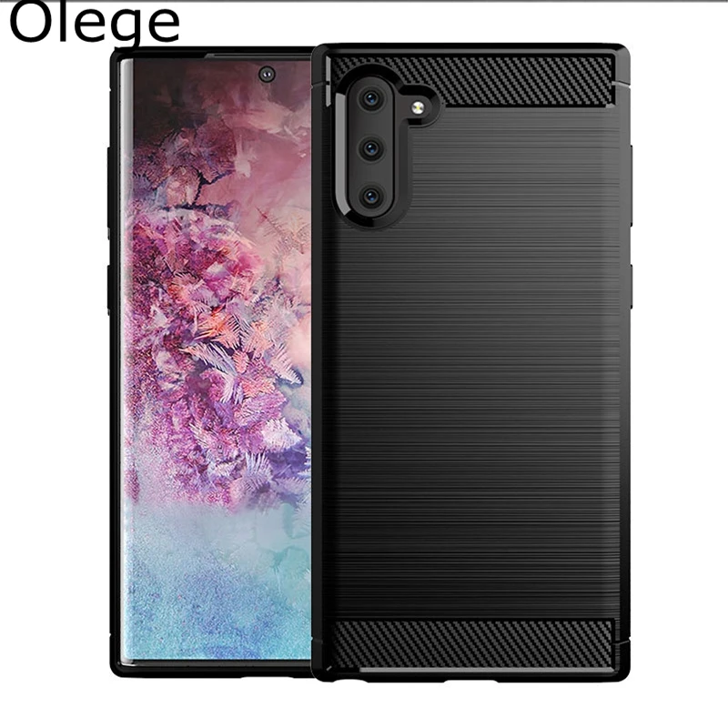 Противоударный чехол для samsung Galaxy Note 10 Pro из углеродного волокна матовый ТПУ S10 Plus