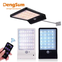 dengsum 48 leds solar light color adjustable with controller three modes waterproof lamp lights for outdoor garden wall street