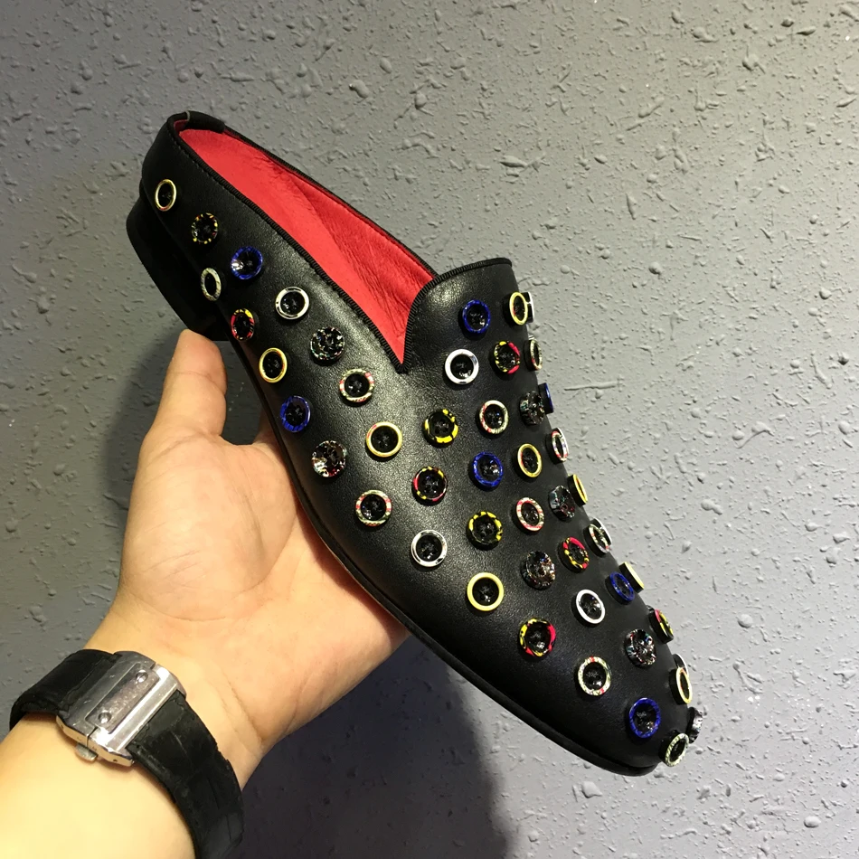 2017 оригинальные стильные шлепанцы ручной работы Повседневные мужские мюли с