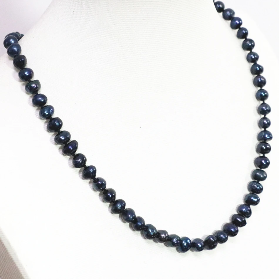 Подлинный черный натуральный пресноводный жемчуг культивированный круглые