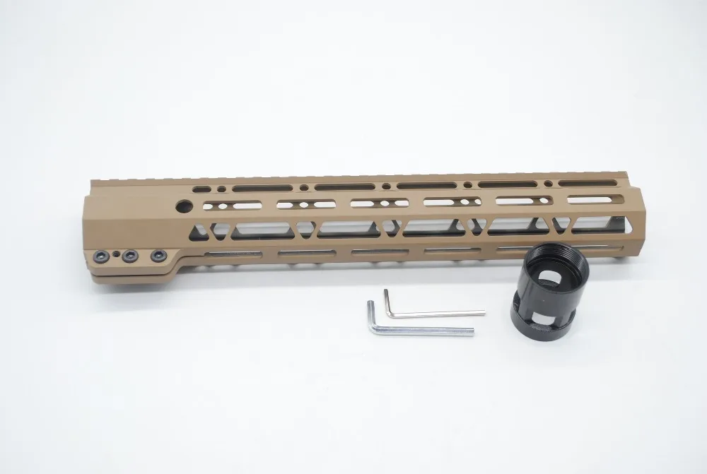 TriRock 12'' inch M-lok Handguard Rail Clamping Style Free Float Picatinny Mount System Fit .223/5.56 AR-15 Tan Color Printed | Спорт и