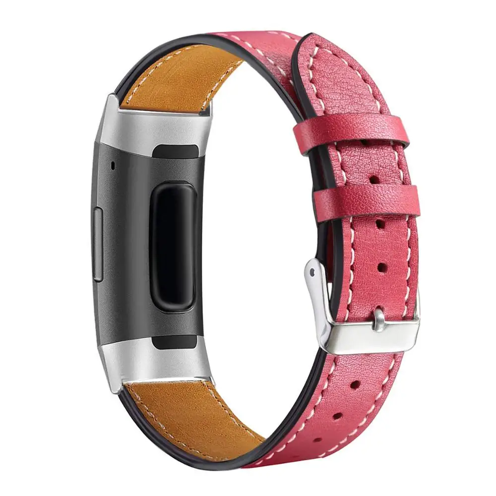 Сменный ремешок для Fitbit Charge 3 Charge3 с кожаными ремешками сменный смарт-браслет для фитнеса с нержавеющей рамкой - Цвет: Colour K
