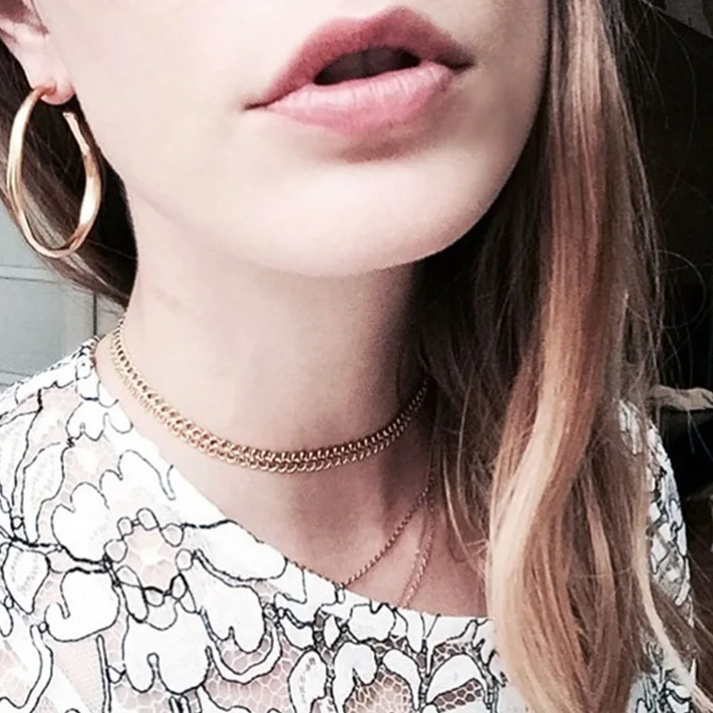 ZRHUA Free Shipping! New Fashion Women Short Choker jewelry Metal Chains Charm Necklace for Party Accessories Lowest Price | Украшения и